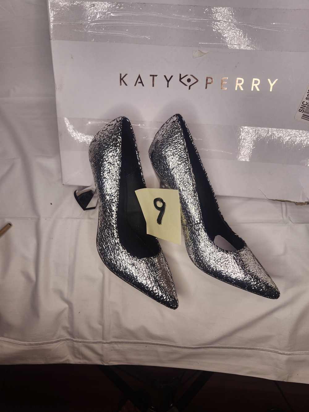 Katy Perry Collections Silver Metallic Pointed-Toe Pumps